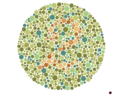 Graphic image to  test for colour vision.